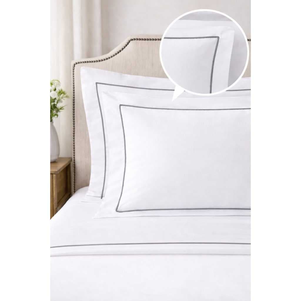 Jogo de Cama Lencol Casal Queen 3 Peças Percal 180 Fios Algodão DETALHE NO SOUTACHE