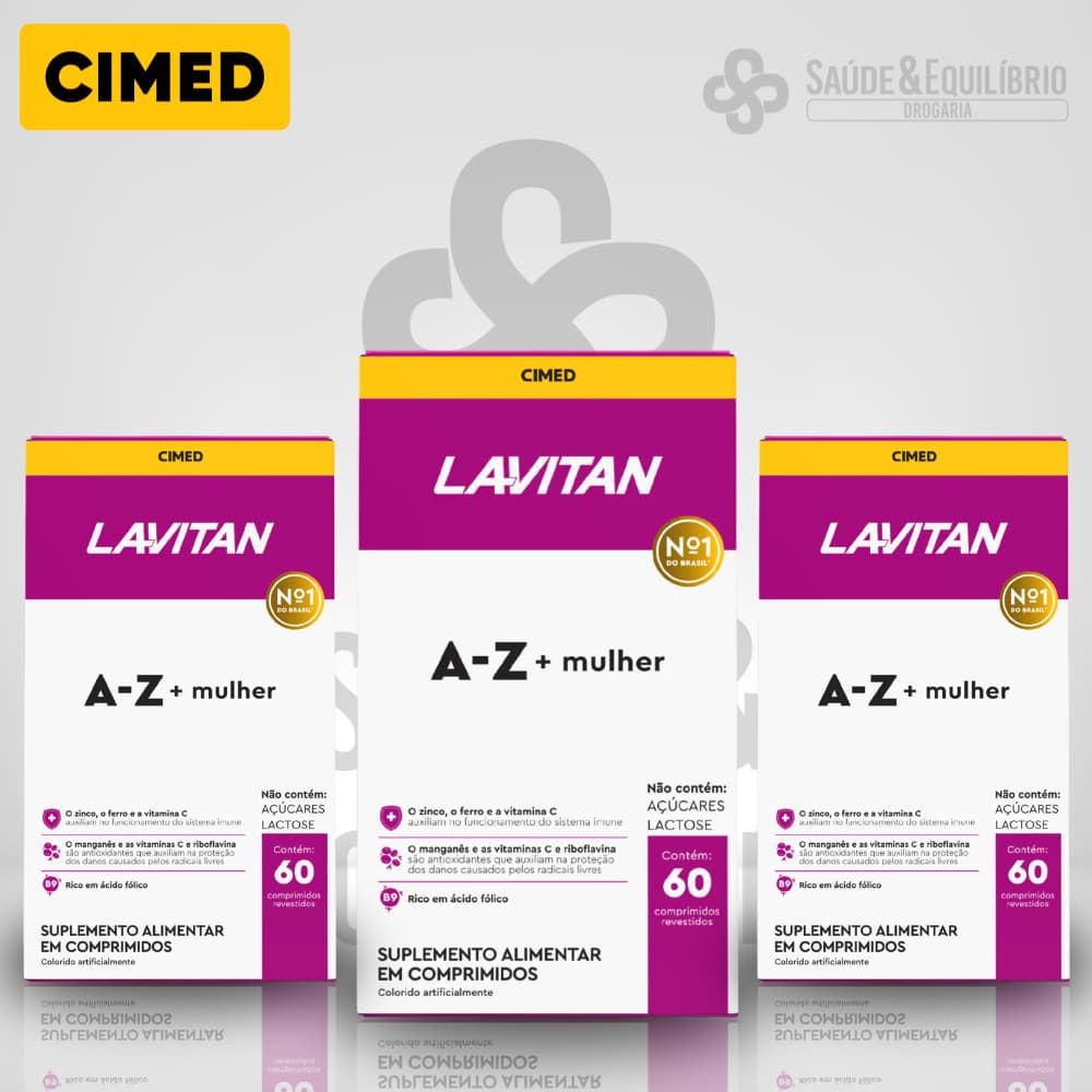Lavitan Multivitamínico A-Z Mulher Vitaminas e Minerais Energia, Imunidade e Beleza 60 Cápsulas