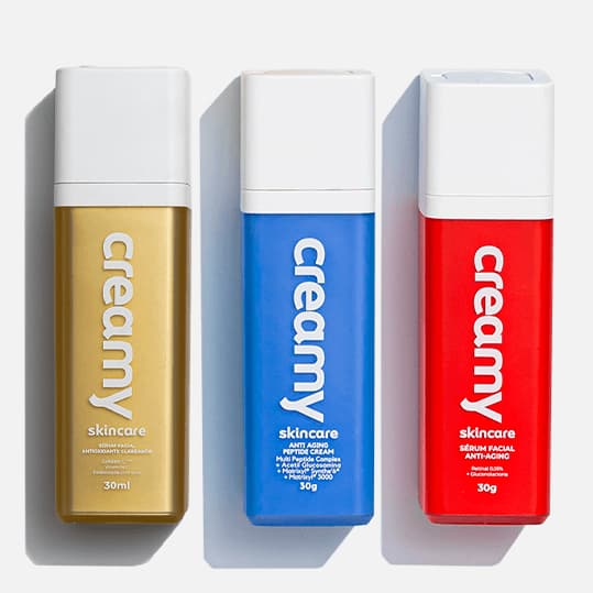 Kit Firmador - Vitamina C Gold + Peptide Cream + Sérum Facial Retinal