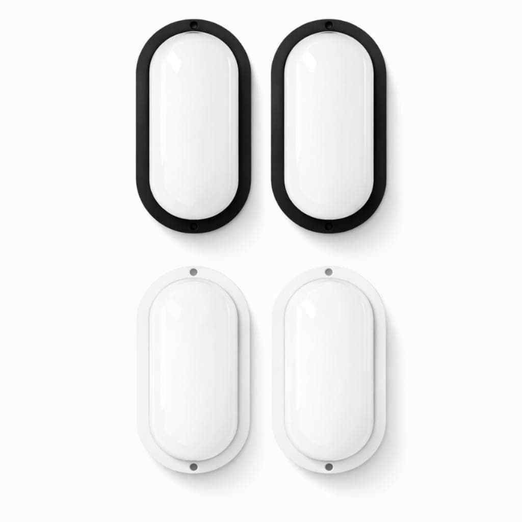 Kit 2 Luminária Tartaruga LED Externa IP65 10W/20W Bivolt Branco Frio 6500K Preta ou Branca/Parede