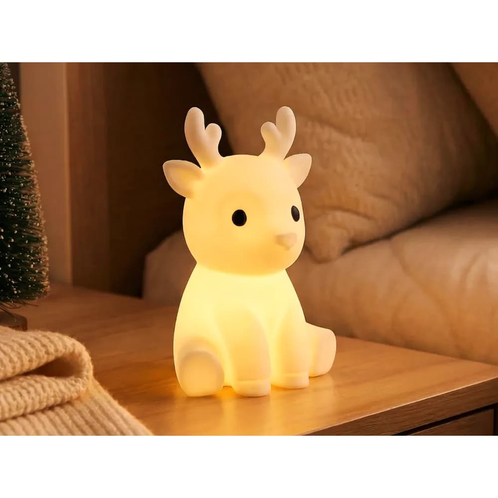 MINI Luminária Infantil Rena com Vela LED/decoração para quarto de criança/luminária fofa/decoração quarto de bebê