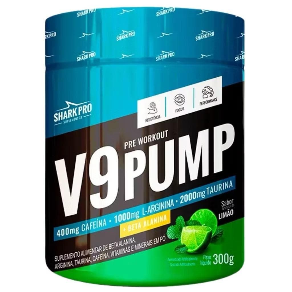 Pré Treino V9 Pump Pote 300g Shark Pro - Vários Sabores
