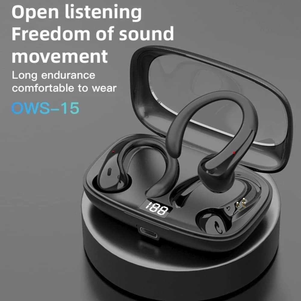 OWS-15 Fones de Ouvido Bluetooth com Bluetooth 5.3 e Design Ergonômico