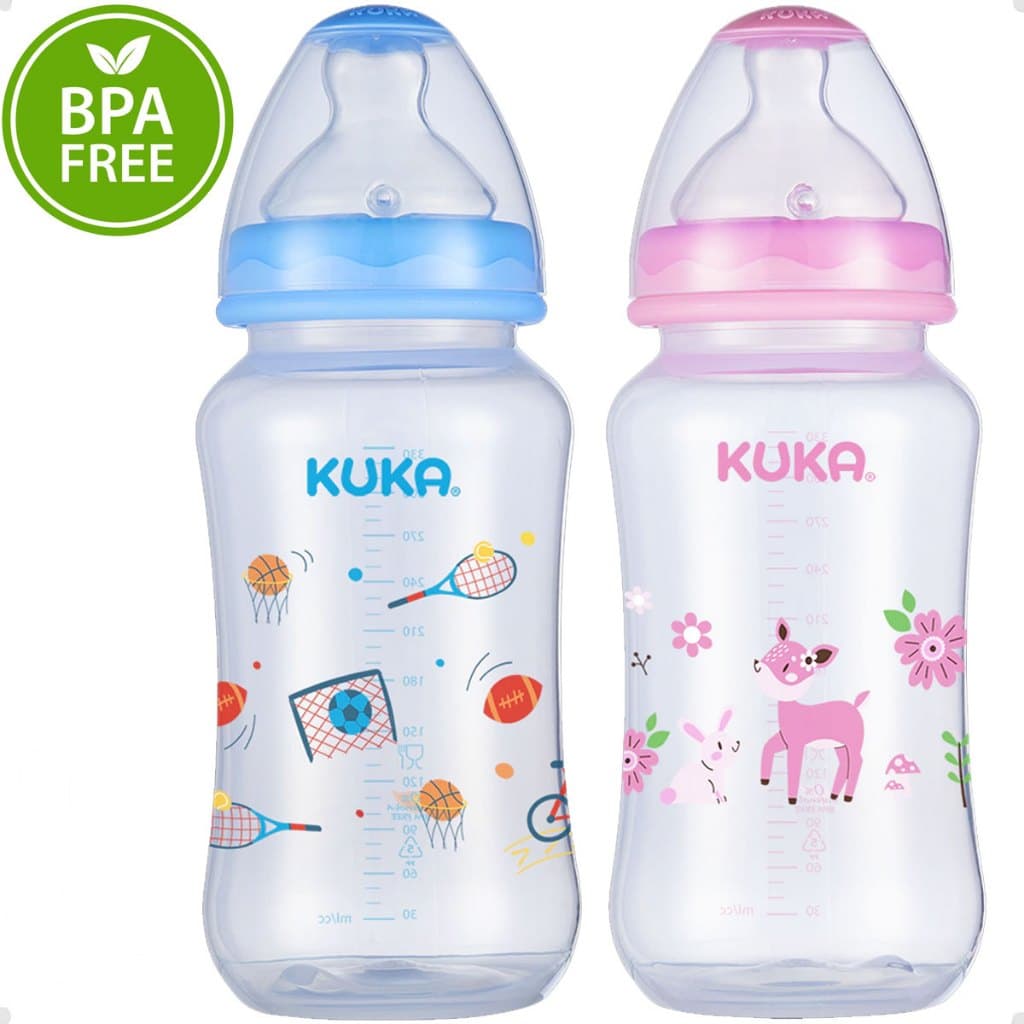 Mamadeira Big Natural 330ml bico ortodôntico Azul rosa MAmadeira kuka Bico silicone big