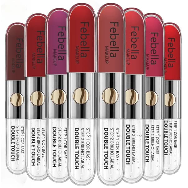 Batom Líquido Double Touch Febella 2 em 01 - Batom Matte e Gloss