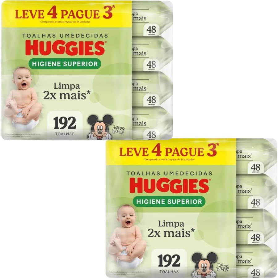 Lenço Umidecido Huggies Pack Pacote toalha Umedecida Disney Baby Huggies Max Clean
