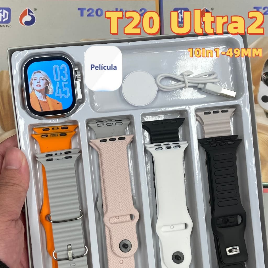 LAXASFIT 2026 Novo Smartwatch Relógio Inteligente T20 Ultra 2.09 " Tela HD Receber/Dilar Chamadas 8 cordas de relógio