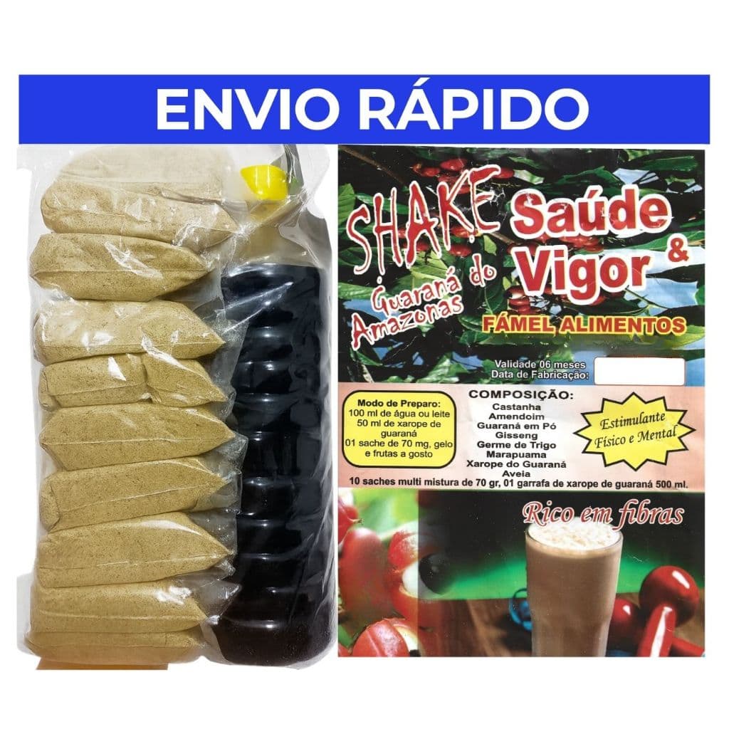 Kit Guaraná do Amazonas 10 Sachês 70g + Xarope 500ml | Produto Natural para Preparo de Bebidas | Energético natural