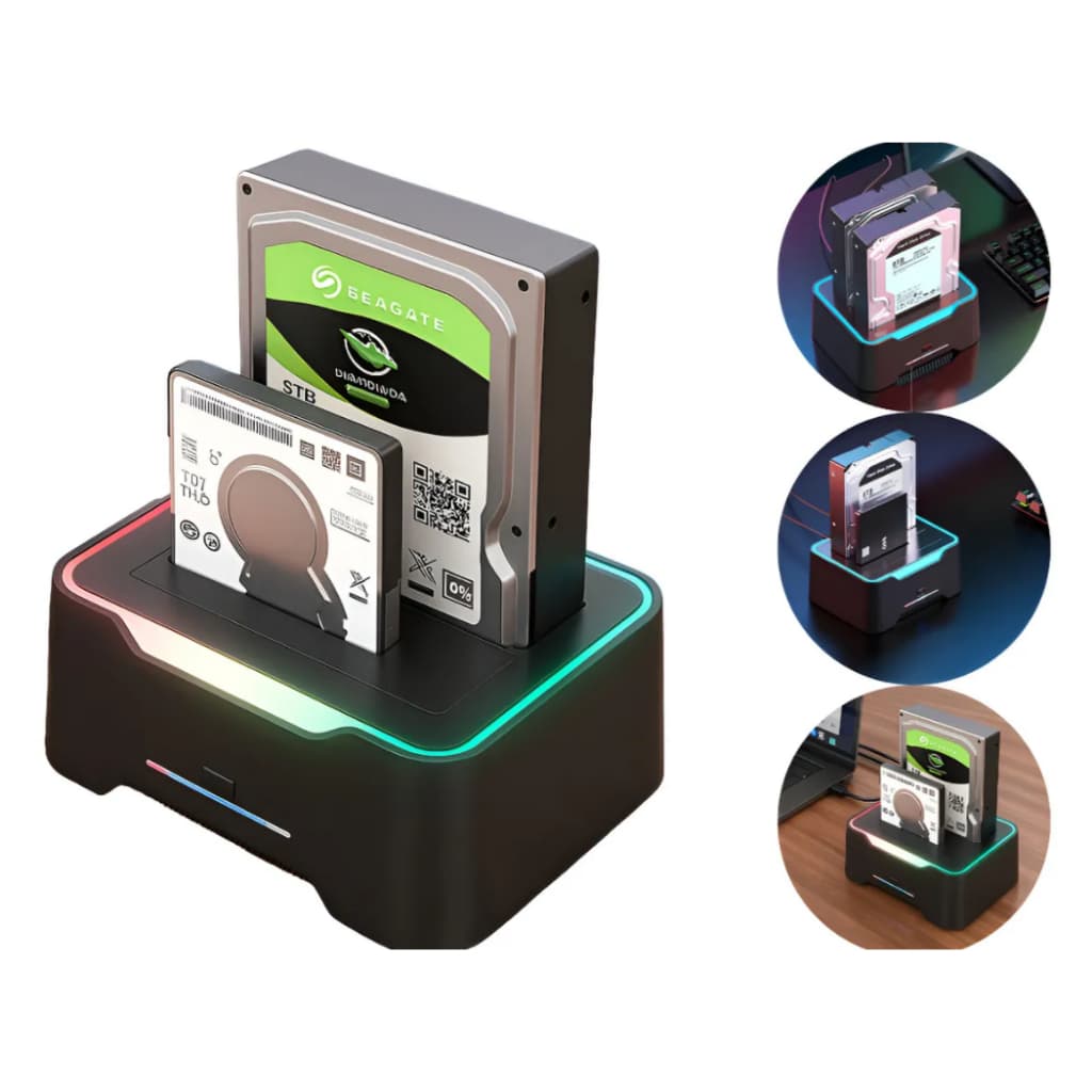Leitor de HD Externo Aitek Delta DS301 USB 3.0 Clonagem Offline HDD SSD