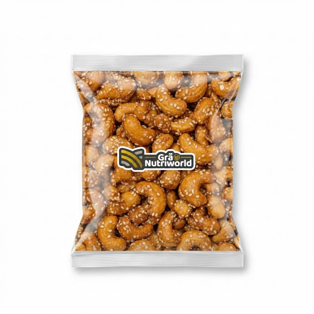 Castanha De Caju Caramelizada C/ Gergelim Gourmet Saudável 200g 500g 1kg