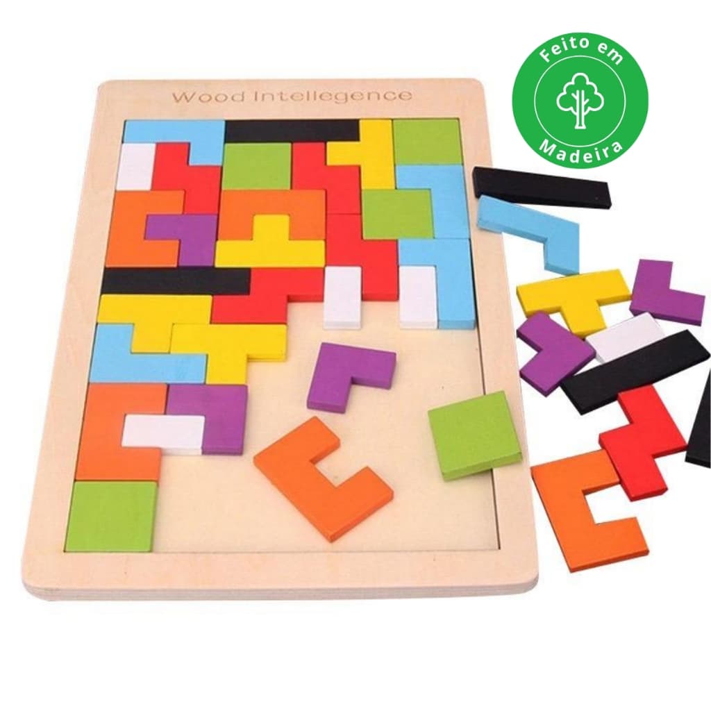 Brinquedo Educativo de Encaixe Montessoriano Brinquedo de Madeira 4 anos