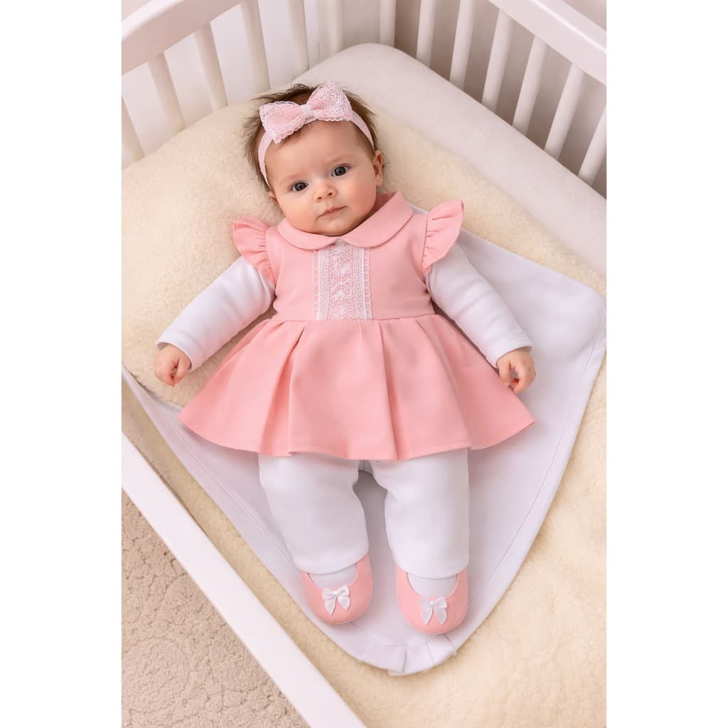 Saida de Maternidade Para Bebe Menina Rose 04 peças Antonella Roupas Para Bebê