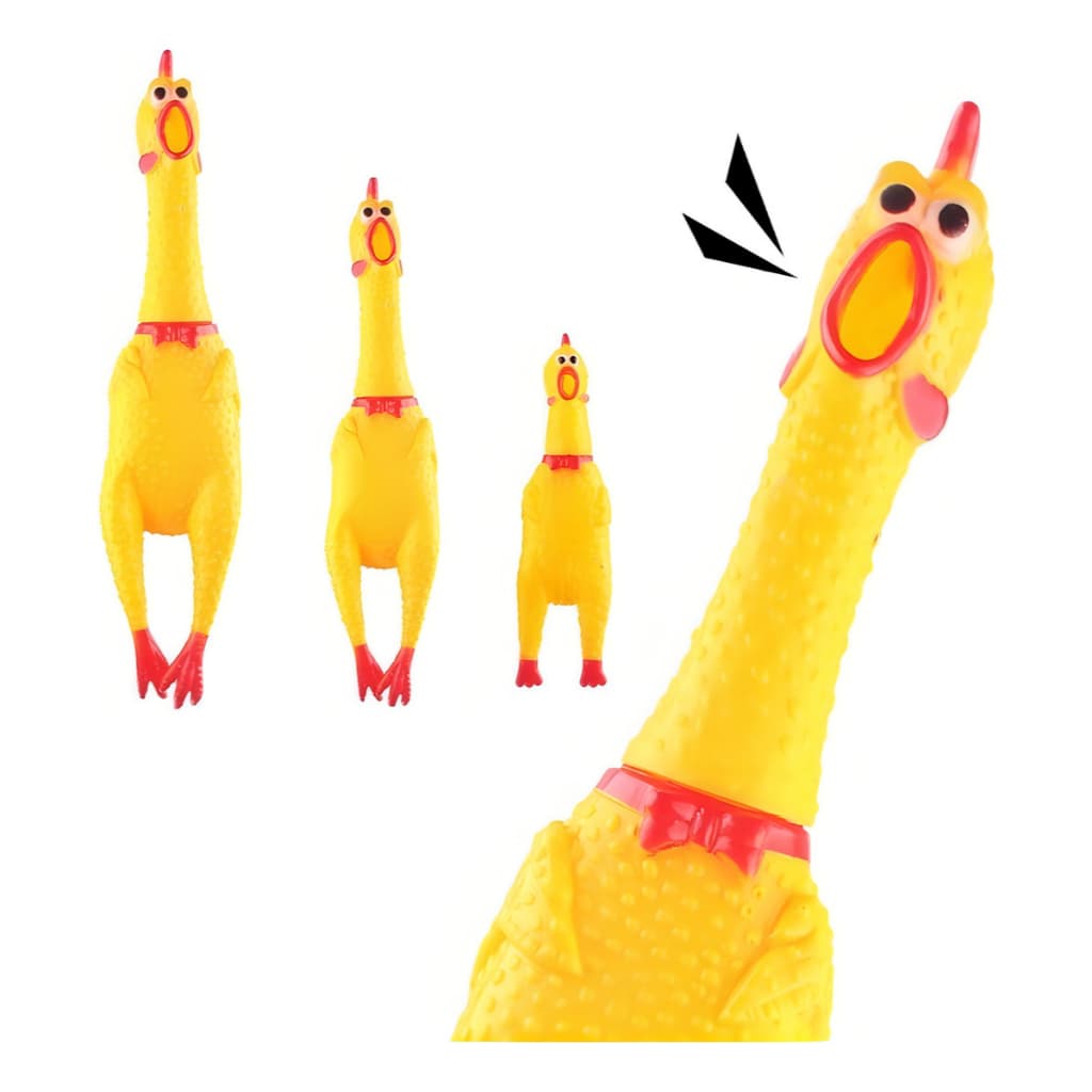 Frango Galinha Mordedor Pequeno, Médio e Grande Para Cães Pet, Brinquedo De Borracha Com Som, Divertido E Resistente