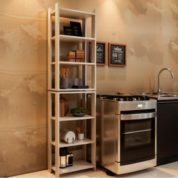 Estante Multiuso 7 Prateleiras em MDF Moderna Organização Sala Quarto Cozinha Escritório