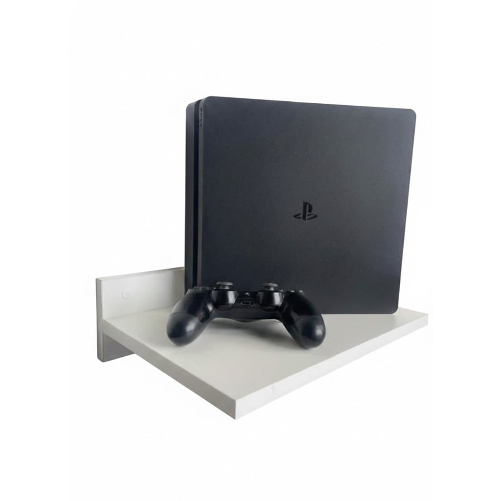 Suporte de Parede para Videogame e Roteador Modem Conversor 35x24cm MDF Reforçado Prateleira Fixa Designer Minimalista .