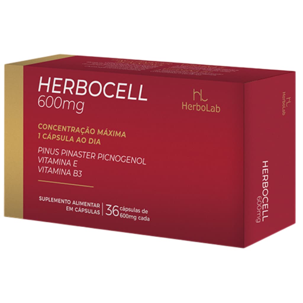 Herbocell, Pinus Pinaster com Vitamina E, Vitamina B3, 36 Cápsulas, 600mg - Herbolab