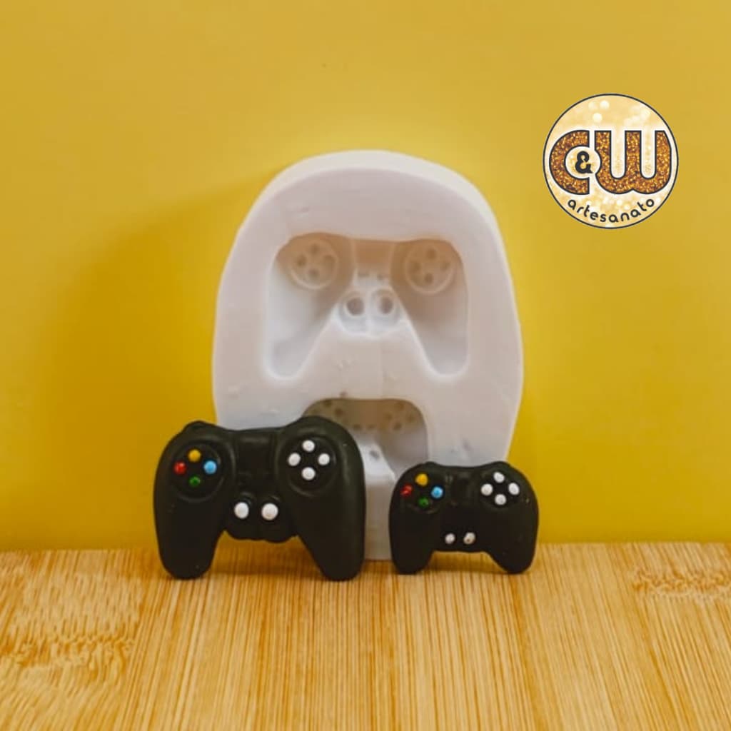 Molde de Silicone Controle Game com 2 Video Game Joystick