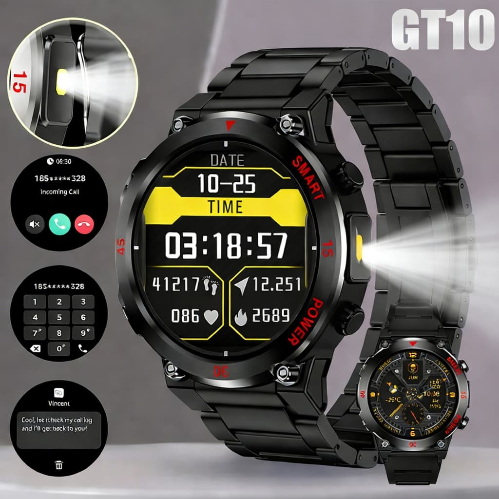 2026 Novo Smartwatch GT10 Ultra  2 Pulseiras Relógio Inteligente  NFC Android e iOS