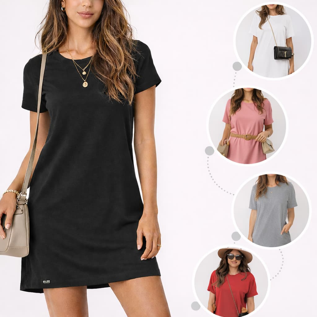 Vestido Camisetão Roupa Blusao Feminino Camisa Mulheres