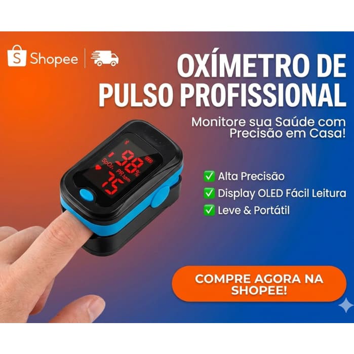 Oxímetro Digital Portátil de Pulso para Dedo Oxímetro Monitor Portátil De Frequência Cardíaca