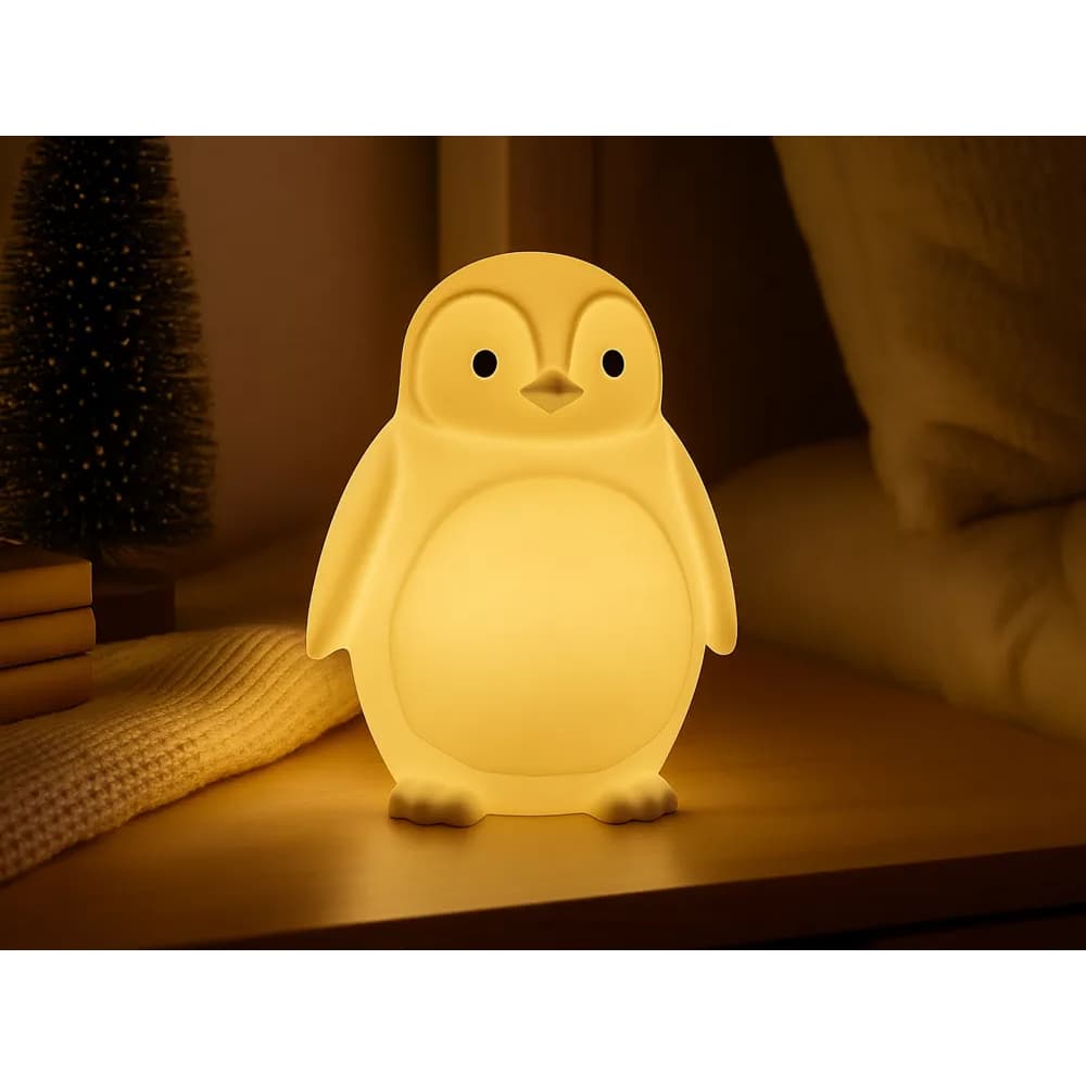 MINI Luminária Infantil Pinguim Vela LED/decoração pra quarto de criança/luminária fofa/decoração quarto de bebê