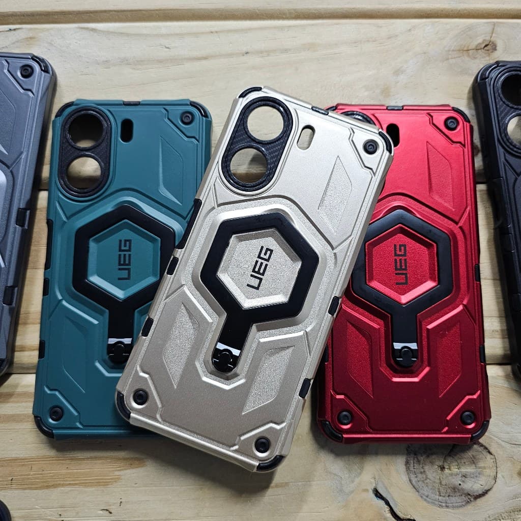 Capa capinha anti impacto silicone com Suporte Giratório 360° para Motorola Moto G06 / Moto G35 / Moto G05 / Moto E15