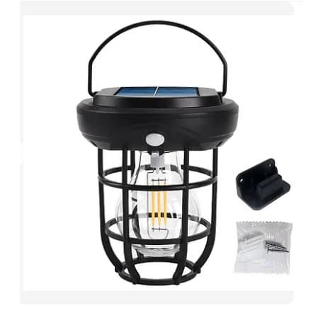 Lanterna Solar Led Luminária Led Com Sensor  Lampiao Led Externa Jardim  Com Sensor 127/220v Preto