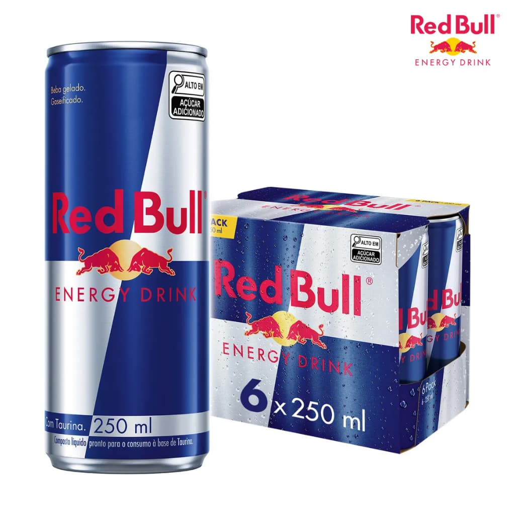 Kit 6 Latas Red Bull Energético 250ml - Sabor Original