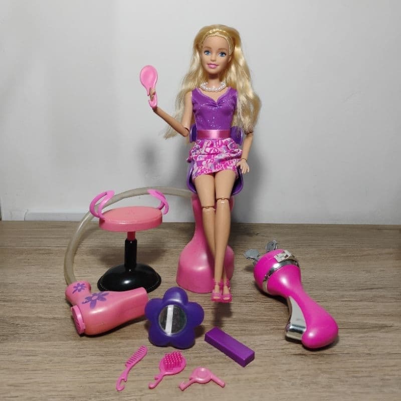 Lote Boneca Articulada + Salon Surprise 2001 Original Funcionando