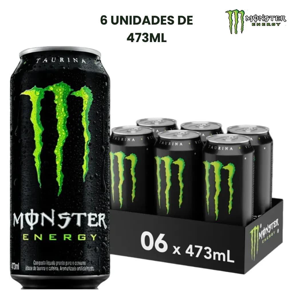 Kit 6 Latas Energético Monster Energy 473ml - Original Tradicional