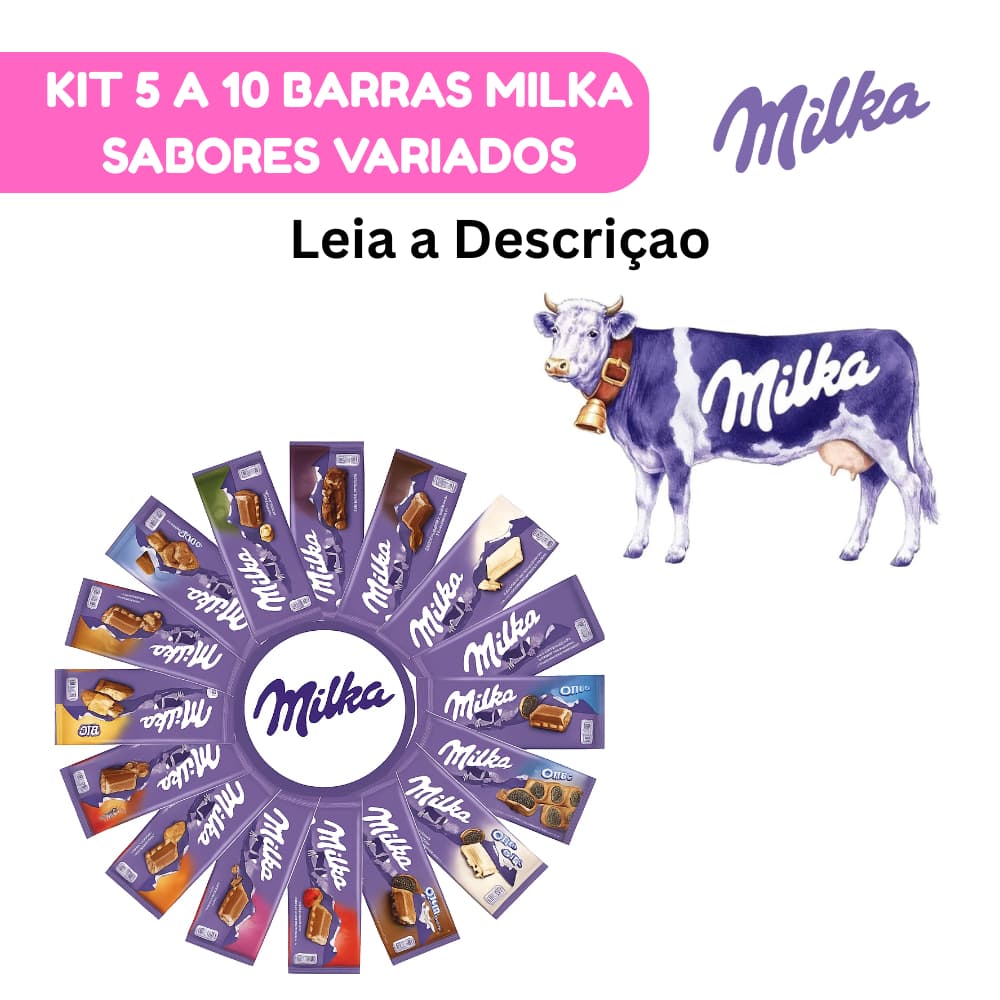 Chocolate Milka Kit 5 a10 Barras Milka Importados Varios Sabores 100g Suiça