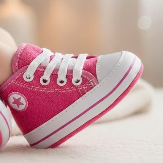 Tenis Bebe Cano Alto Menina Baby Feet Confortavel e Estiloso
