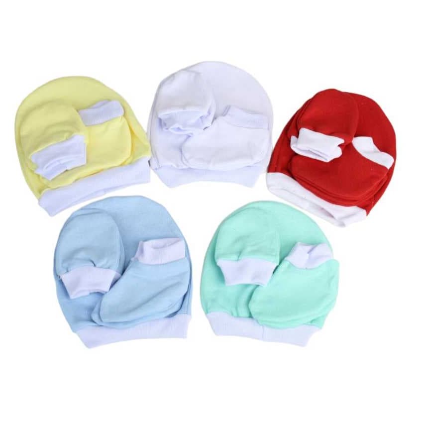 Kit 5 Touca Completa Para Bebê Recém Nascido 100% Algodão Antialérgico Maternidade Enxoval Gestante