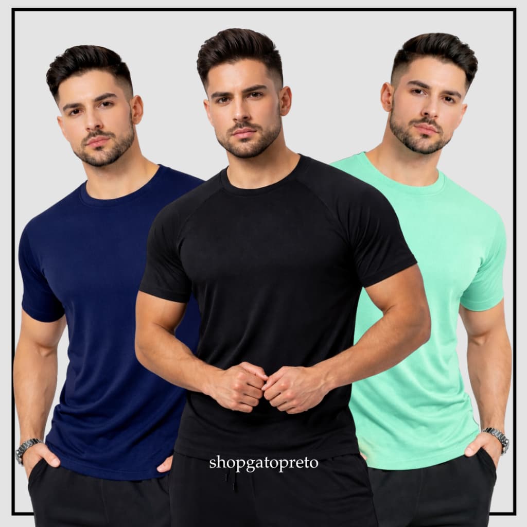 Kit 2 Camisetas Casual Masculino Academia Lisa Treino Musculação Crossfit Corrida