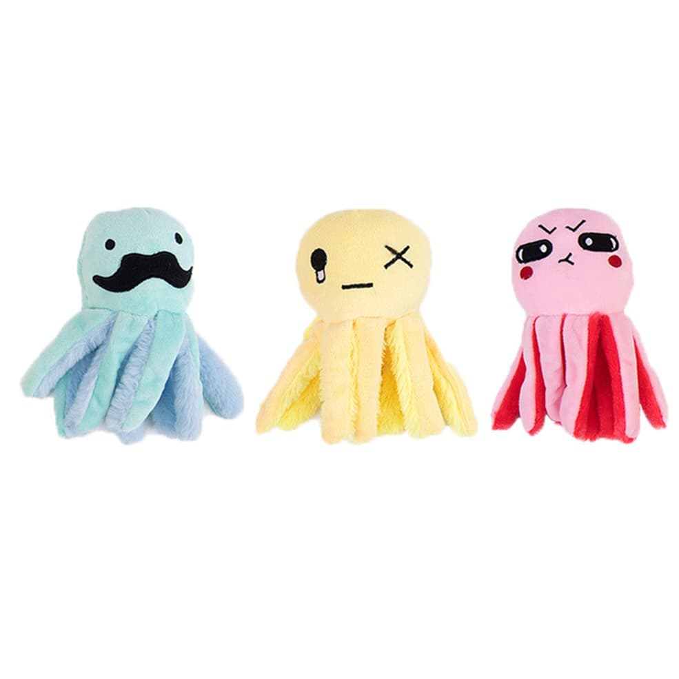 Brinquedo Pelúcia para Mastigar Cachorro Cães Gato Pet Anti-stress Polvo Papel Crepitante Morder