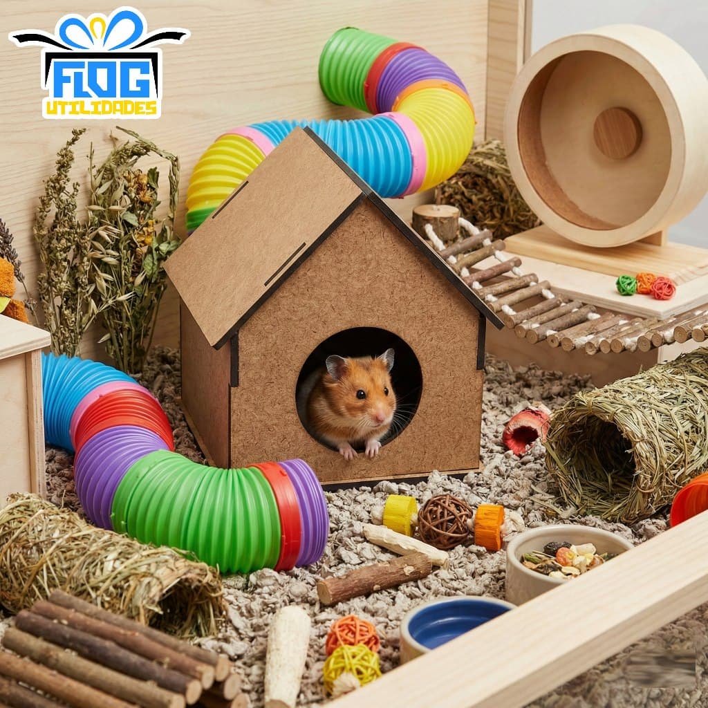 Casa / Casinha - Toca Para Hamster - Roedores Em MDF 2.8MM - CRU - PRETO