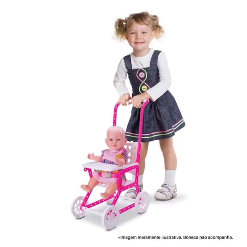 Carrinho de carregar boneca para menina carrinho de passeio para bebê reborn, baby alive ou boneca
