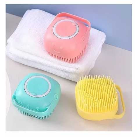 1/2/3 Esponja De Silicone Para Banho Com Dispenser Shampoo Sabonete Escova Pet Criança Adulto