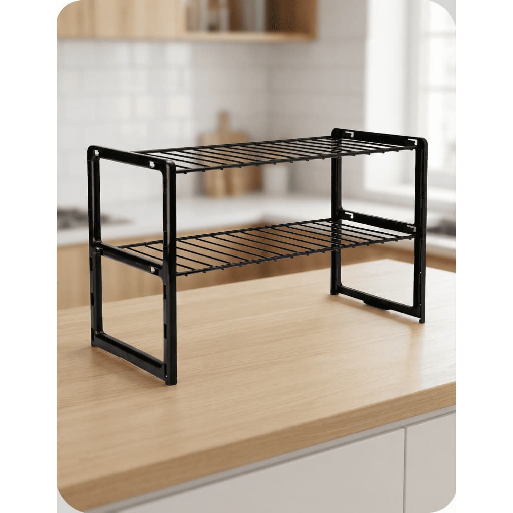 Organizador de Armário e Despensa Multiuso – Divisória para Cozinha e Balcão com Design Empilhável
