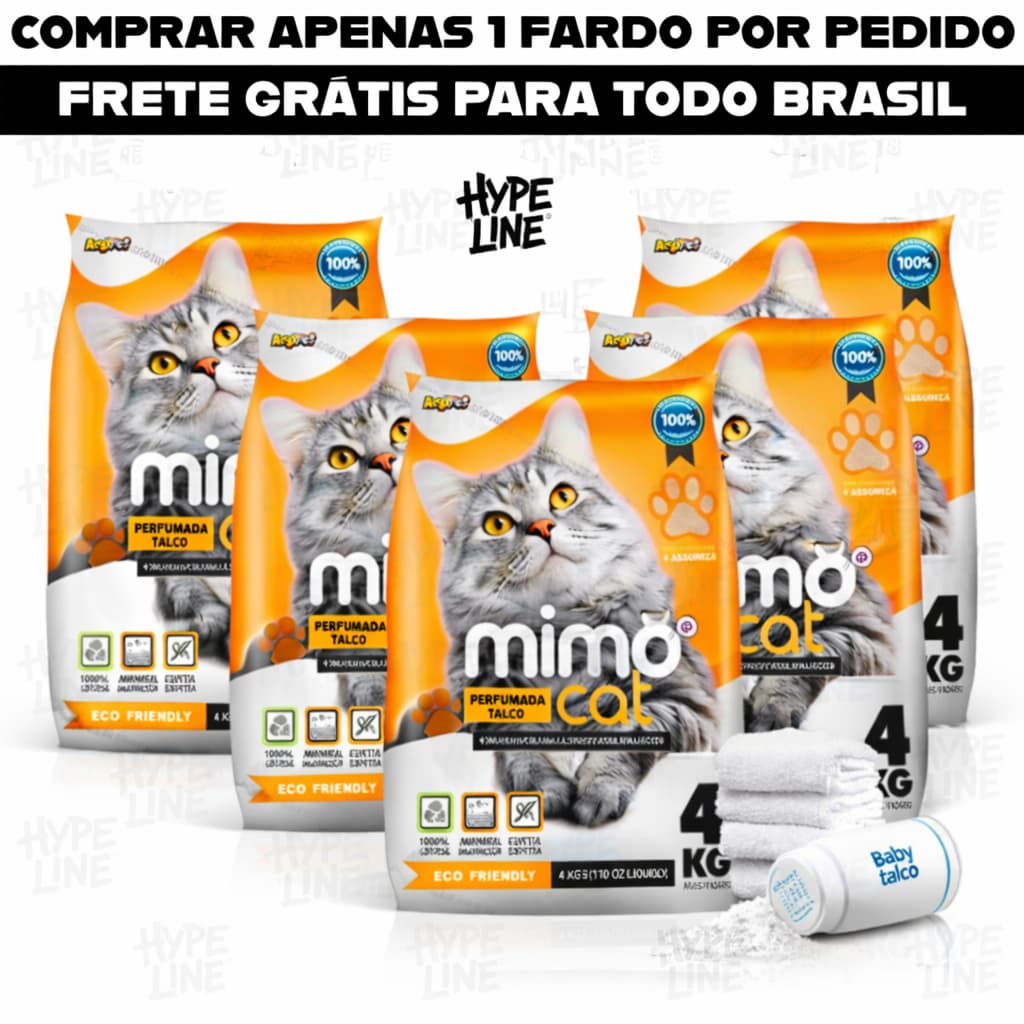 Kit 1 à 5 Areia de Gato Pacotes de Areia Sanitária Antiodor Tira Cheiro Odor Gatos Talco100% Natural