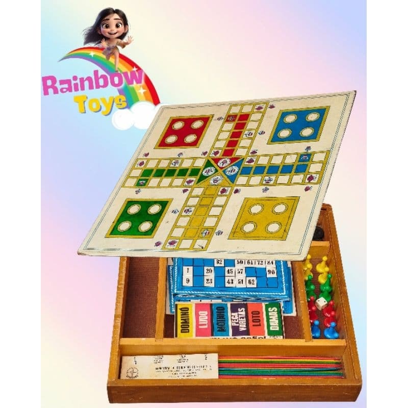 Jogo antigo da Estrela, Jogos em Família, tabuleiro de madeira