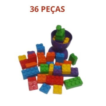 Bloco de Montar lego dinossauro - Jogo Educativo 36 peças