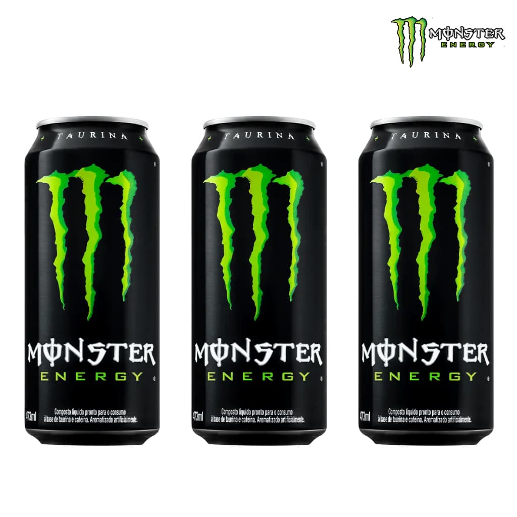 Kit 3 Latas Energético Monster Energy 473ml - Original Tradicional