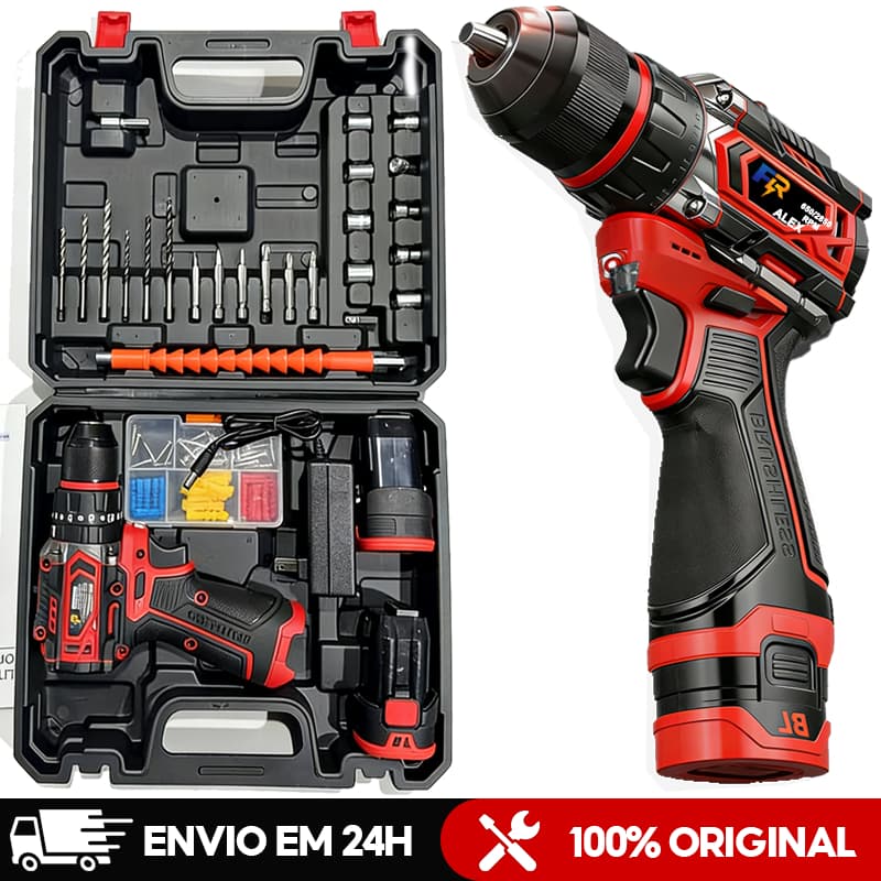 Furadeira Parafusadeira Impacto 16.8V Profissional Brushless 60Nm 2 Baterias 3 Func¶es