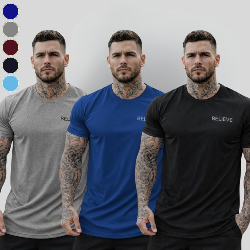 Kit 3 Camisas Dry Fit Plus Size Furadinho Masculinas Esportiva Corrida Treino Academia Musculação Secagem Rápida