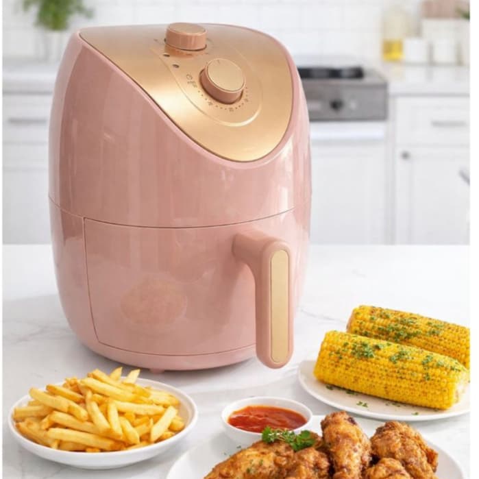 Air Fryer 4L HomeLand 1500W 127V Ou 220V Fritadeira Sem Óleo Rose Gold Cozinha Saudável Blogueira