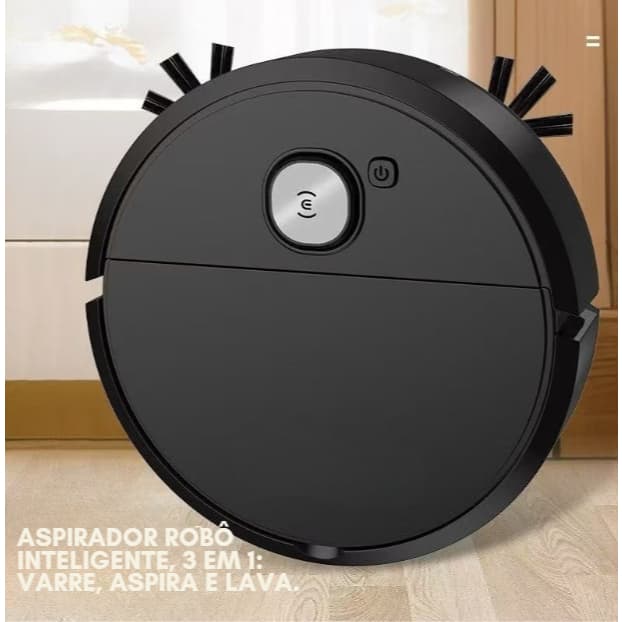 Robô Varredora/Aspirador De Pó 1200PA Automática 3 Em 1