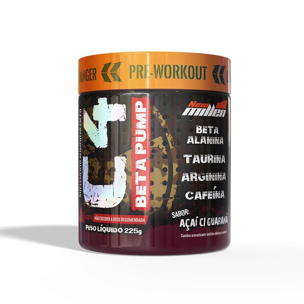 Pré-Treino C4 Beta Pump New Millen 225g Energia Foco e Pump Pre Workout Musculação Suplemento