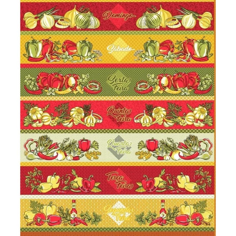 Tecido Patchwork Circulo Semaninha (CADA UNIDADE CORRESPONDE A 1 KIT COM 7 FAIXAS UMA SEMANA)
