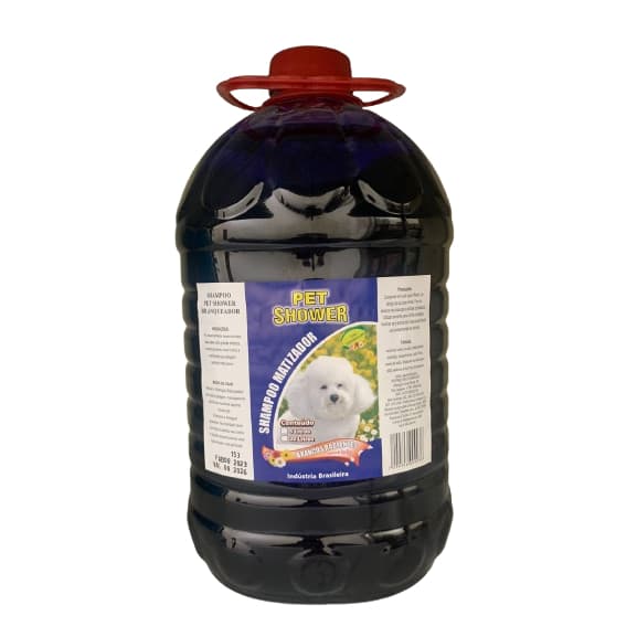 Shampoo Branqueador Matizador 5 Litros para Pet Shop, Banho e Tosa e Clínica Veterinária